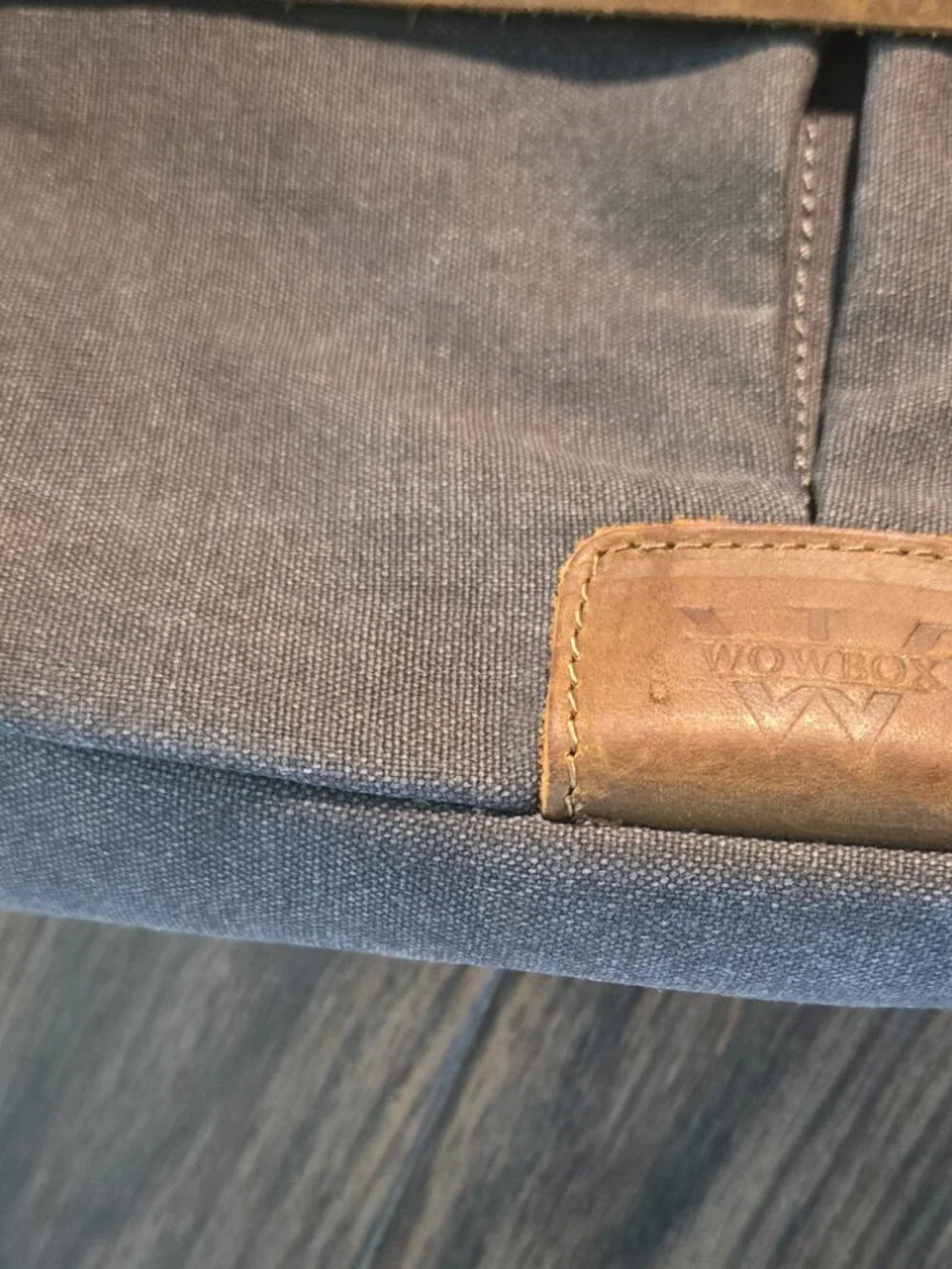 Vintage WOWBOX Washed Canvas & Leather Messenger Bag NWOT/UNISEX